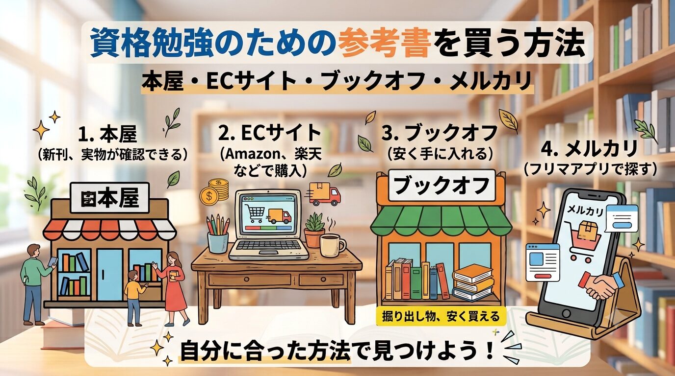 資格勉強のための参考書を買う方法